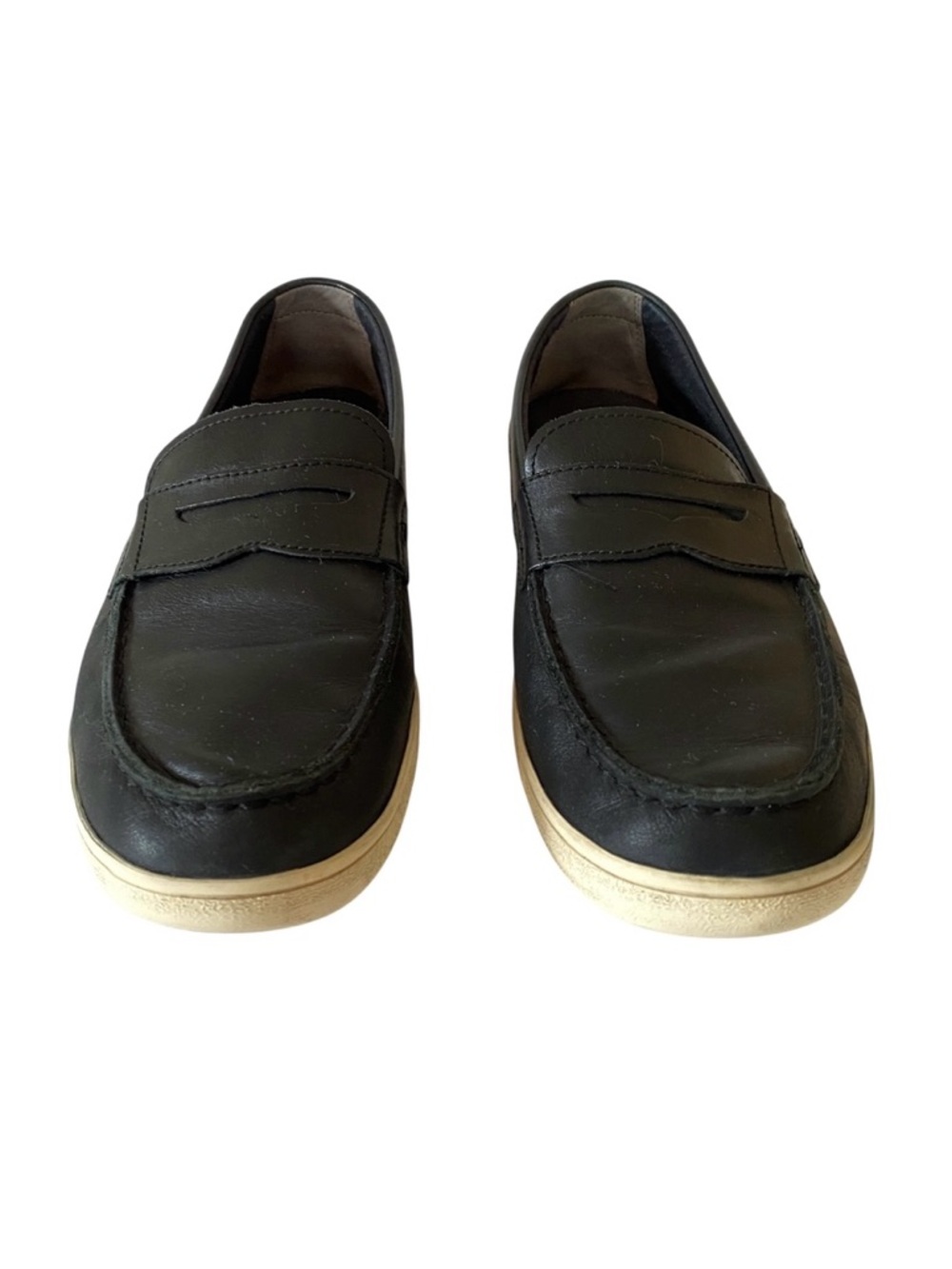 Cole Haan Hyannis Black Leather Slip On Penny Loafers Sz 10